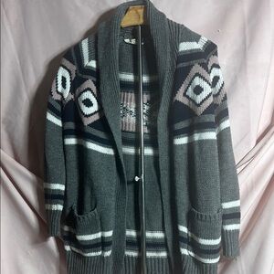 Pink Republic Gray and Pink Patterned Cardigan